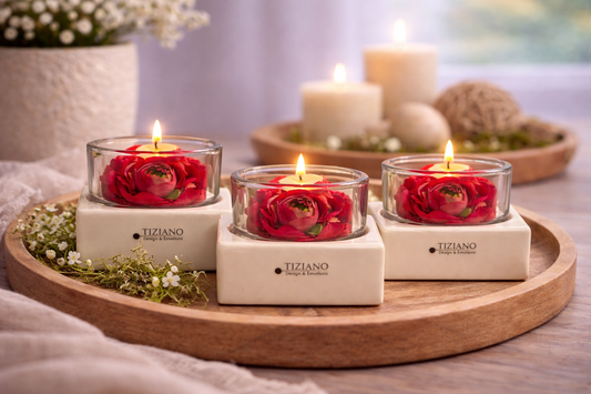 Tiziano Kerzenhalter Mantova creme quadratisch einzeln oder 3er-Set Vorteilspreis