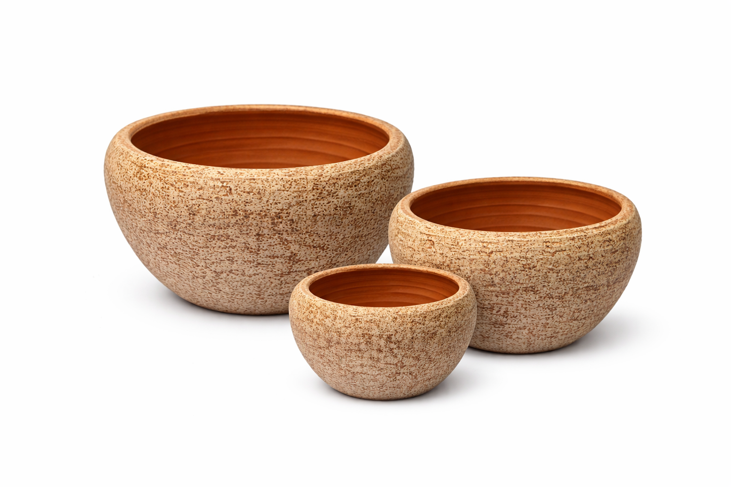 Tiziano Pflanzschale Galestro Deko Schale in Terrakotta Optik aus Verbundmaterial 3 Größen