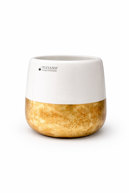 Tiziano Vase Sivali Gr.12 / 14 / 16 cm Creme Gold