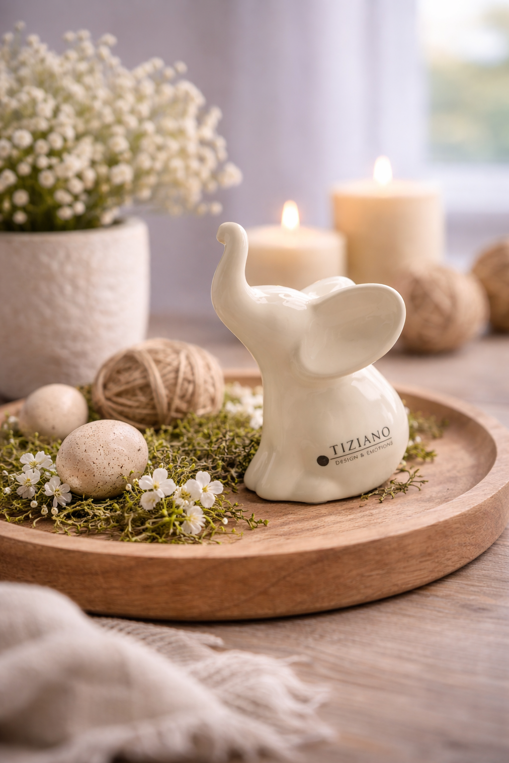 Tiziano Set Leon Mini 3er Set Keramik Elefant  ca. 8 cm Creme/Weiß Vorteilspreis