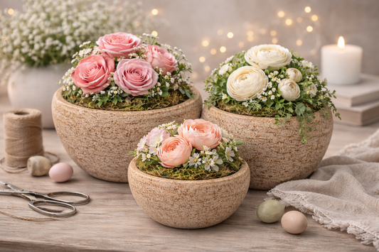 Tiziano Pflanzschale Galestro Deko Schale in Terrakotta Optik aus Verbundmaterial 3 Größen