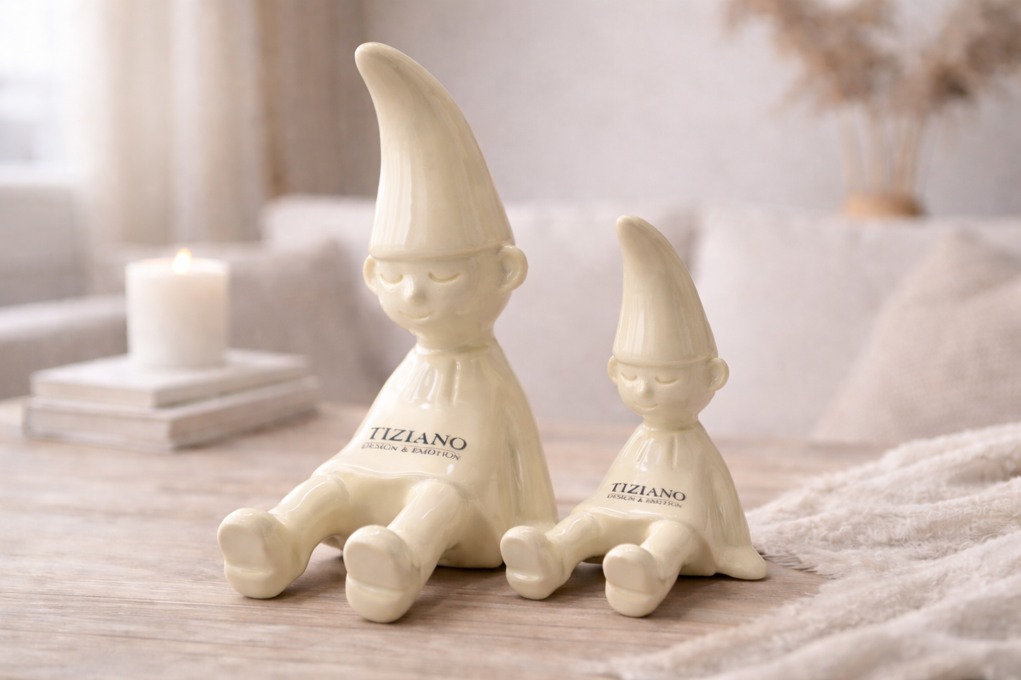 Tiziano Keramik Deko Zwerg Nino liegend 9 cm 11 cm 14 cm