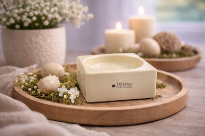 Tiziano Kerzenhalter Mantova creme quadratisch einzeln oder 3er-Set Vorteilspreis