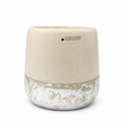Tiziano Vase Sivali Gr.12 / 14 / 16 cm – Creme Silber Neu