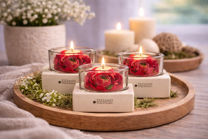 Tiziano Kerzenhalter Mantova creme quadratisch einzeln oder 3er-Set Vorteilspreis