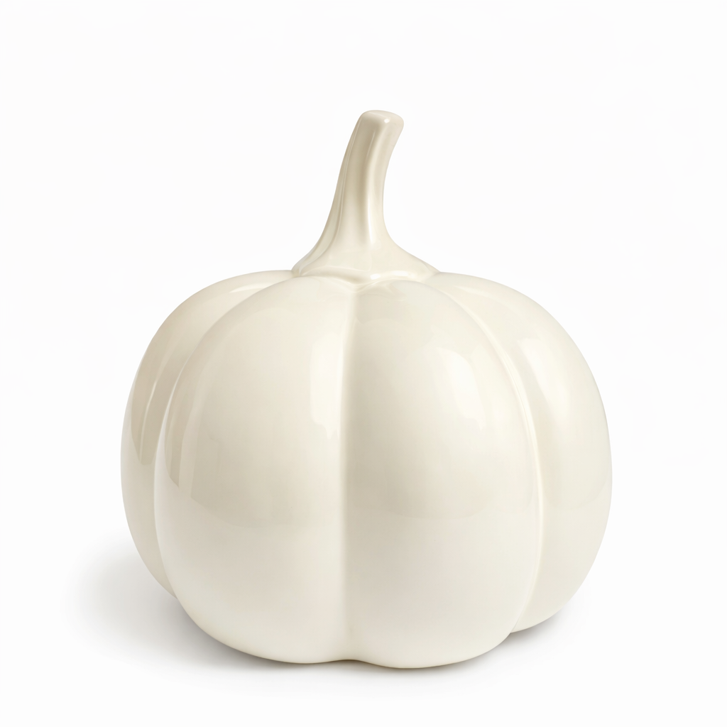 Tiziano Kürbis „Pastazo“ – Keramik Deko – Creme – 12 / 14 / 16 cm