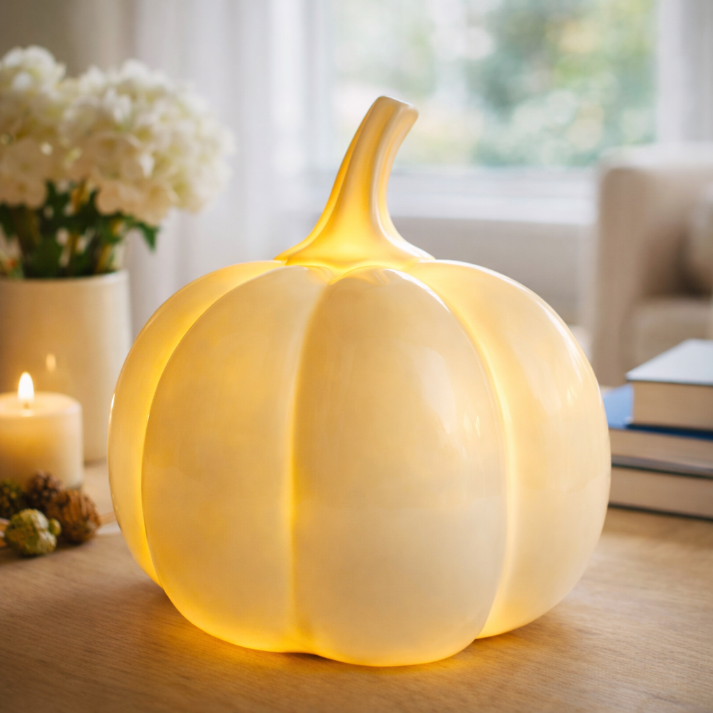 Tiziano Kürbis „Pastazo“ – Keramik Deko – Creme – 12 / 14 / 16 cm